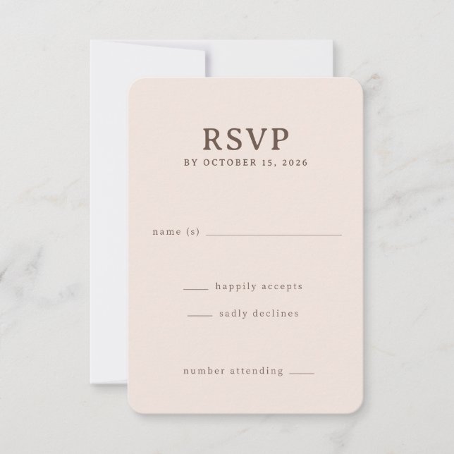Elegant Beige RSVP-kort OSA Kort (Framsida)