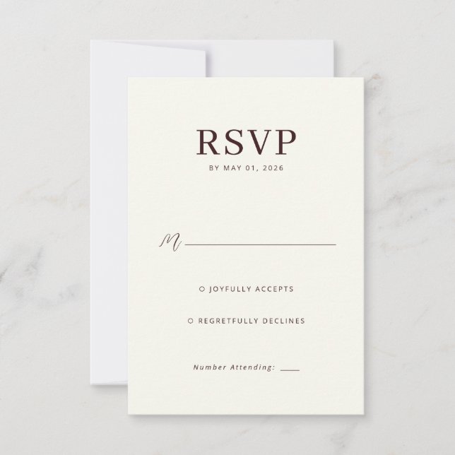 Elegant Beige RSVP-kort OSA Kort (Framsida)