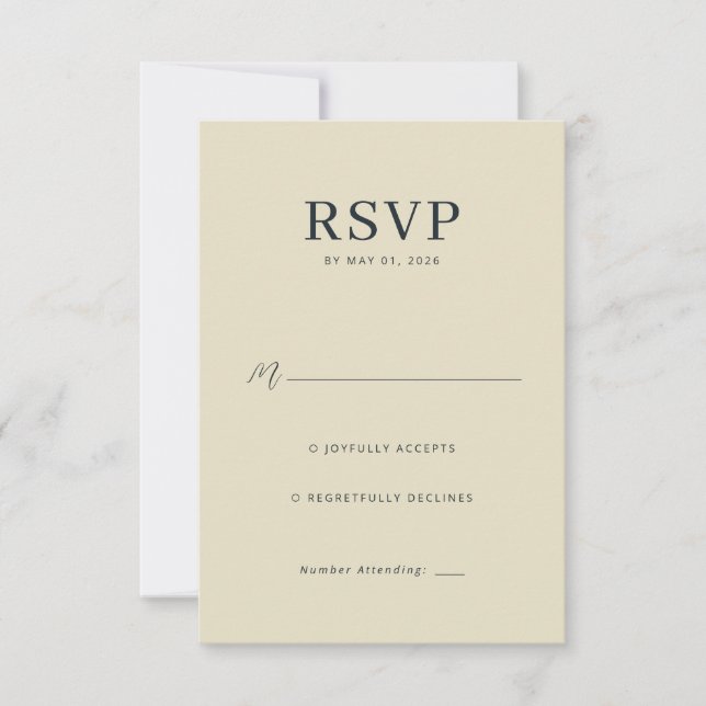 Elegant Beige RSVP-kort OSA Kort (Framsida)