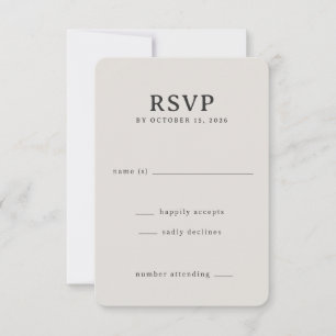 Elegant Beige RSVP-kort OSA Kort