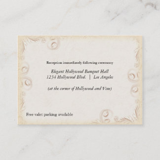 Elegant Beige Scrollwork-bröllopskort Tilläggskort