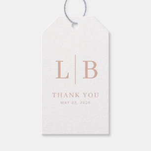 Elegant Beige Serif Bröllopsetikett Presentetikett