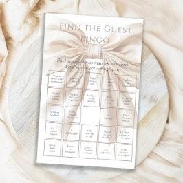 Elegant Beige Slinga Hitta Gäst-Bingo Spel