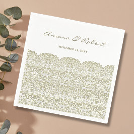 Elegant Beige spets Pappersservett