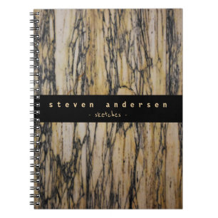 Elegant beige tan marmorsten anteckningsbok