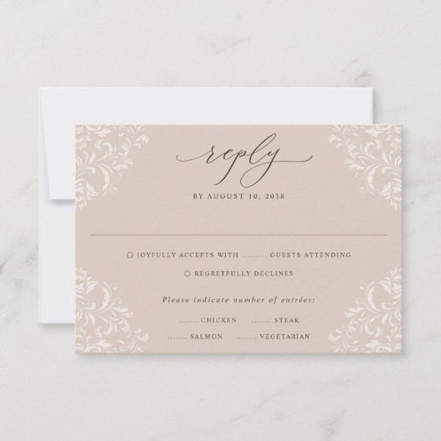 Elegant Beige Taupe Klassisk Neutral Bröllop OSA Kort (Framsida)
