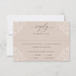 Elegant Beige Taupe Klassisk Neutral Bröllop OSA Kort