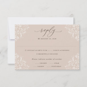 Elegant Beige Taupe Klassisk Neutral Bröllop OSA Kort