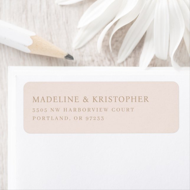 Elegant Beige Typografi Returadress Etikett (Insitu)