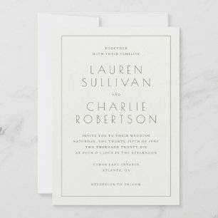Elegant Beige Typografisk Inbjudningar