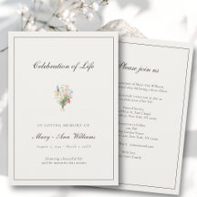 Elegant Beige Vildblomsfirande av Livet