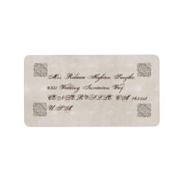 Elegant Beige Vintage bröllop Adressetiketter