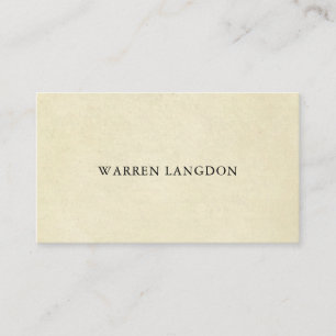 Elegant Beige Vintage Papper Professionell Visitkort
