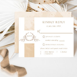 Elegant Beige Watercolor Bröllop Monogram OSA