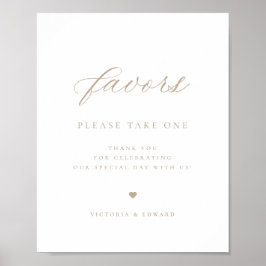 Elegant Beige Wedding Favor Poster