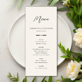 Elegant Beige Wedding Reception Menu Meny
