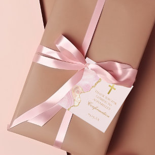 Elegant Bekräftelse av Kor Rosa Guld Agate Party Gåvor Etiketter