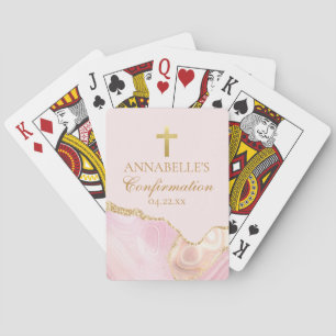Elegant Bekräftelse av Party Rosa Guld Personlig Casinokort