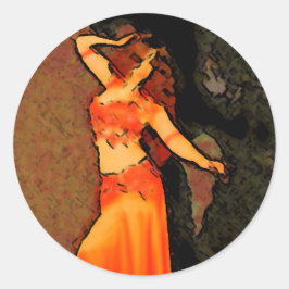 Elegant Bellydancer Sticker Runt Klistermärke