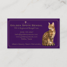 Elegant Bengal Katt Uppfödare Anpassningsbar  Visitkort