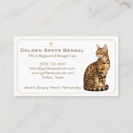 Elegant Bengal Katt Uppfödare Anpassningsbar  Visitkort