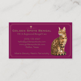 Elegant Bengal Katt Uppfödare Anpassningsbar  Visitkort