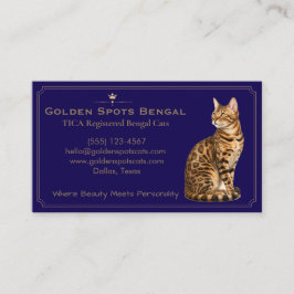 Elegant Bengal Katt Uppfödare Anpassningsbar  Visitkort