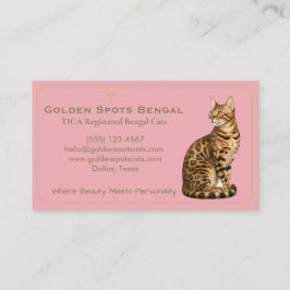Elegant Bengal Katt Uppfödare Anpassningsbar  Visitkort