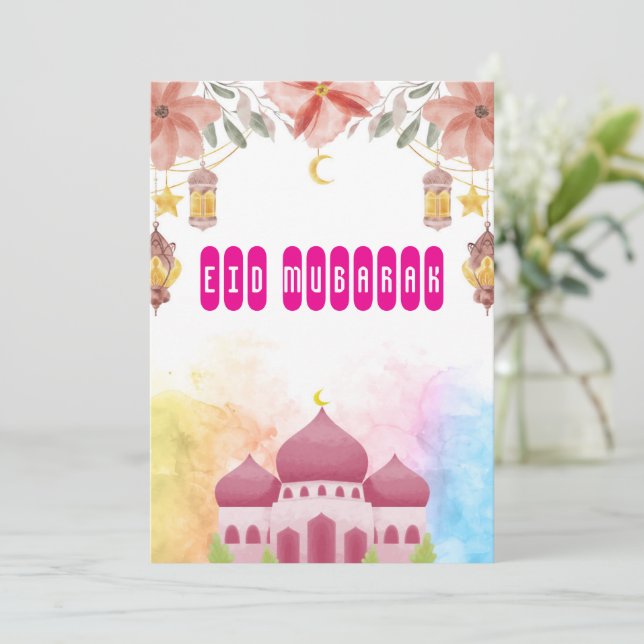 Elegant bengalisk Eid Mubarak-kort Julkort (Stående Fram)
