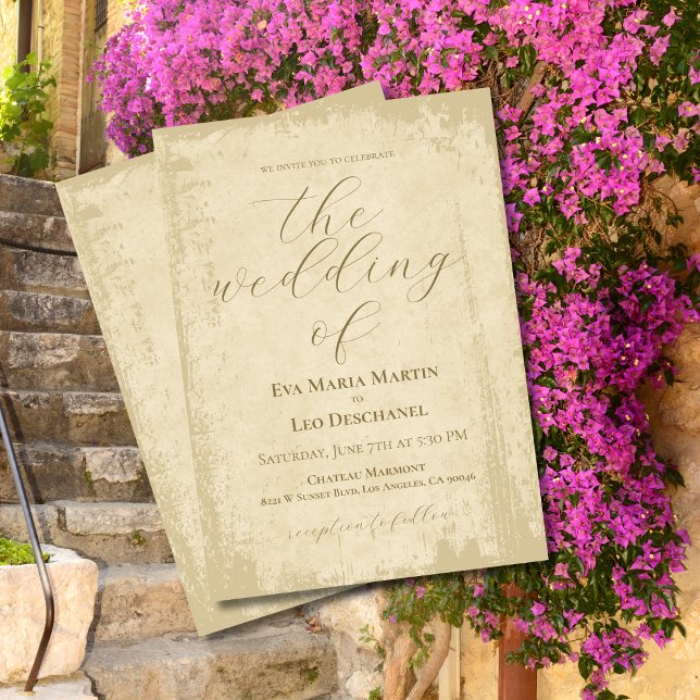 Elegant Benvit Grunge Kant Bröllop Inbjudningar (Skapare uppladdad)