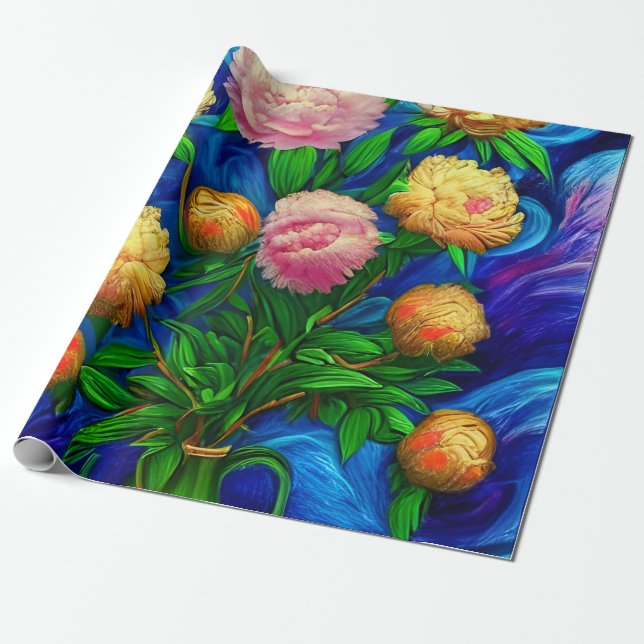 Elegant Beresh Peony Collection Presentpapper (Utrullad)