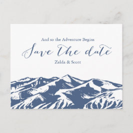 Elegant Bergbröllop Save the Date-kort Meddelande Vykort