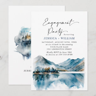 Elegant Bergs Bröllopsförlovningsfest Inbjudningar