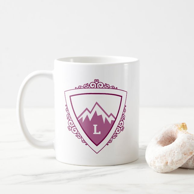 Elegant bergskam Monogram Kaffemugg (Med munk)