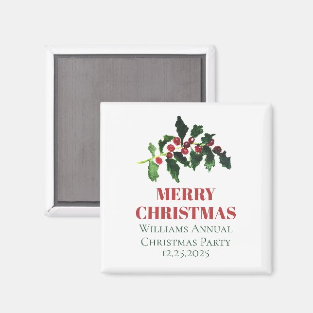 Elegant Berries Christmas Botanical Simple Magnet (Front/Back)