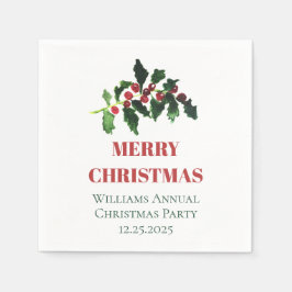 Elegant Berries Christmas Botanical Simple Pappersservett