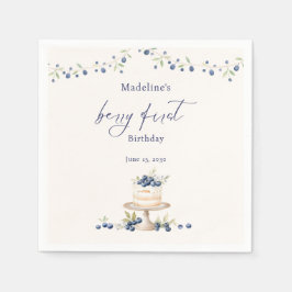 Elegant Berry First Blueberry Birthday Party Pappersservett