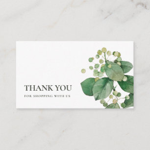 ELEGANT BERRY LEAFY FOLIAGE GREENERY TACK VISITKORT