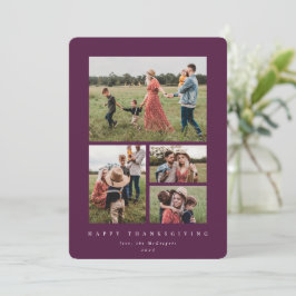 Elegant Berry Red Ram 4 Photo Happy thanksgiving Julkort