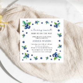 Elegant Berry Sweet Baby Shower Bluebär Inbjudningar