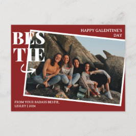Elegant Best Friends Galentine's day Bestie-fotot Helg Vykort