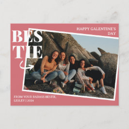 Elegant Best Friends Galentine's day Bestie-fotot Helg Vykort