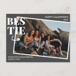 Elegant Best Friends Galentine's day Bestie-fotot Helg Vykort