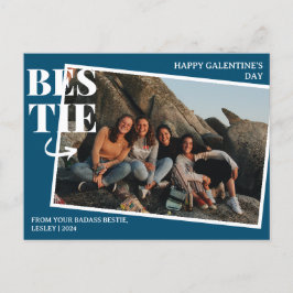Elegant Best Friends Galentine's day Bestie-fotot Helg Vykort