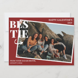Elegant Best Friends Galentine's day Bestie-fotot Julkort
