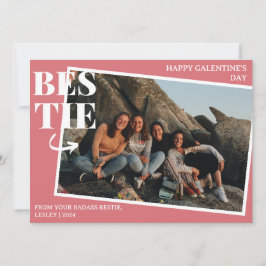Elegant Best Friends Galentine's day Bestie-fotot Julkort