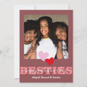Elegant Best Friends galentine's day Bestie-fotot Julkort