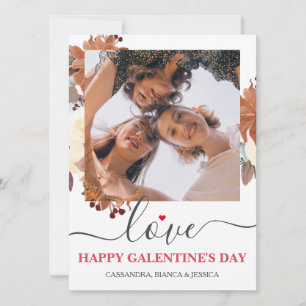Elegant Best Friends galentine's day Bestie-fotot Julkort