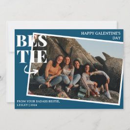 Elegant Best Friends Galentine's day Bestie-fotot Julkort