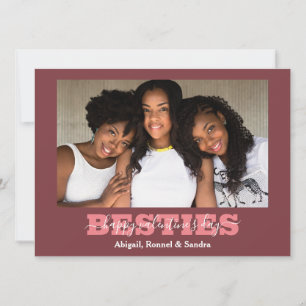 Elegant Best Friends galentine's day Bestie-fotot Julkort